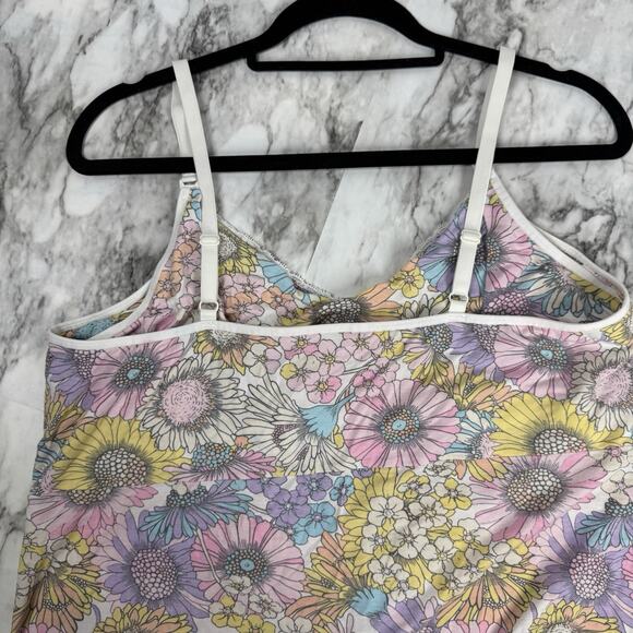 Gap Maternity Modal Floral Nursing PJ Dress Size XL Stretch Snaps Lace Shelf Bra - Picture 4 of 9